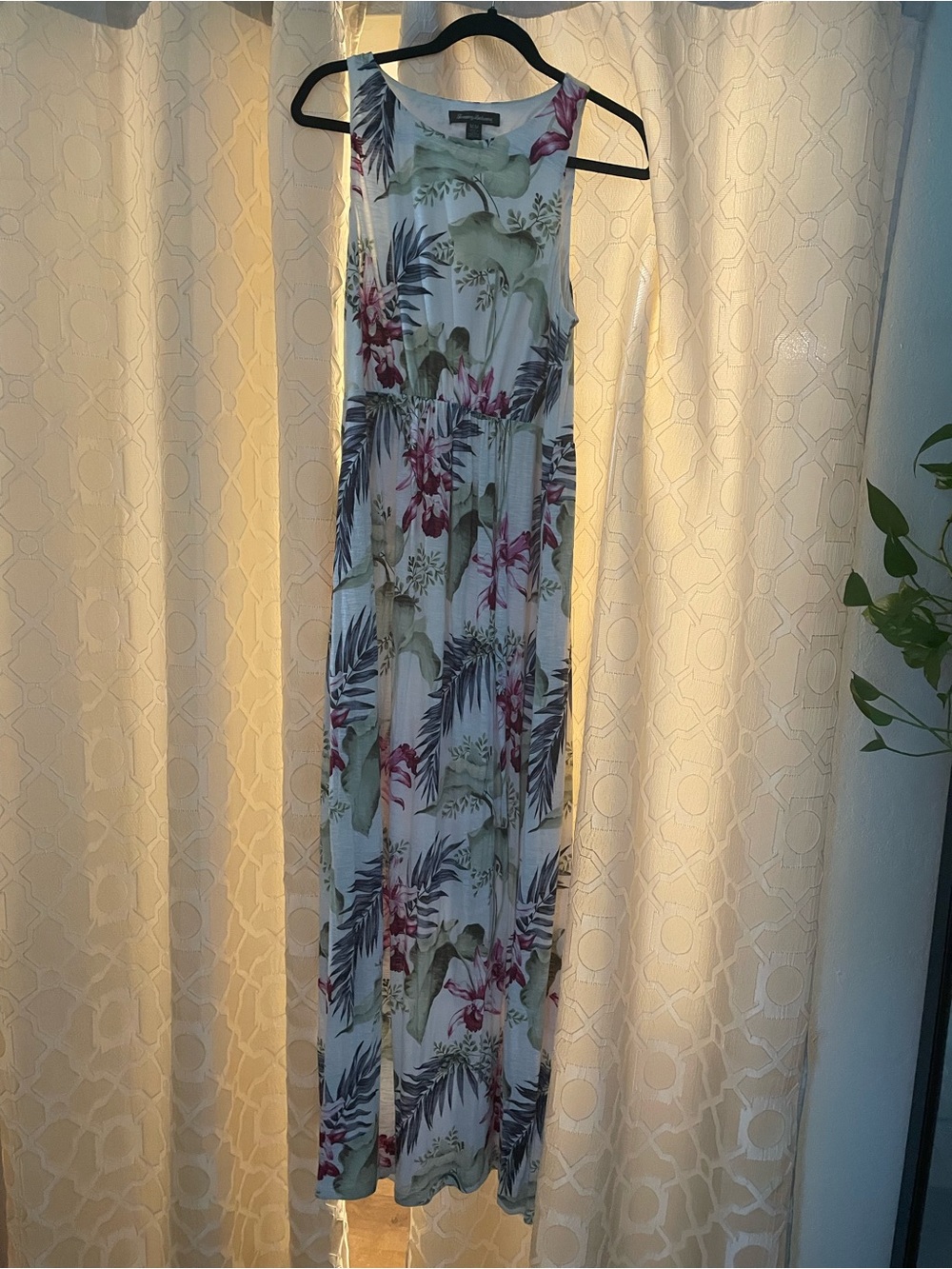 Tommy Bahama Floral Tropical Maxi Dress in White, Green & Pink